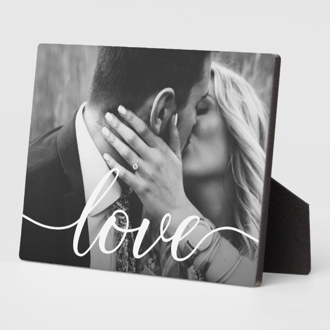Personalized Couple Photo handlettering Love Plaque (Side)
