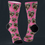 Personalized Couple Photo Heart Love Pink Socks<br><div class="desc">Here at AdeliaGifts we love this Personalized Couple Photo Heart Love Pink Socks and we think you will love it too. 
The perfect gift or just treat yourself! 
We have a HUGE selection of products with most designs available for Men,  Women and Kids. Check them out!</div>