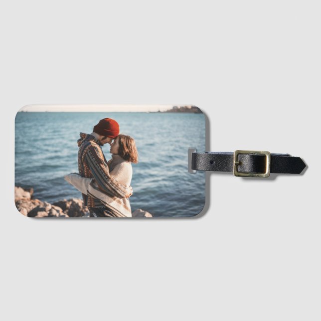 Personalized Couple Photo Keepsake Luggage Tag (Front Horizontal)