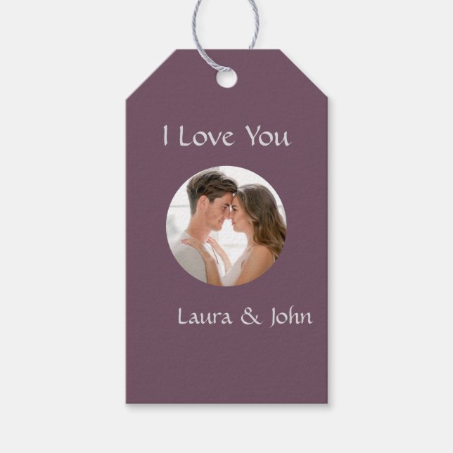 Personalized Couple Photo & Names Gift Tags (Front)