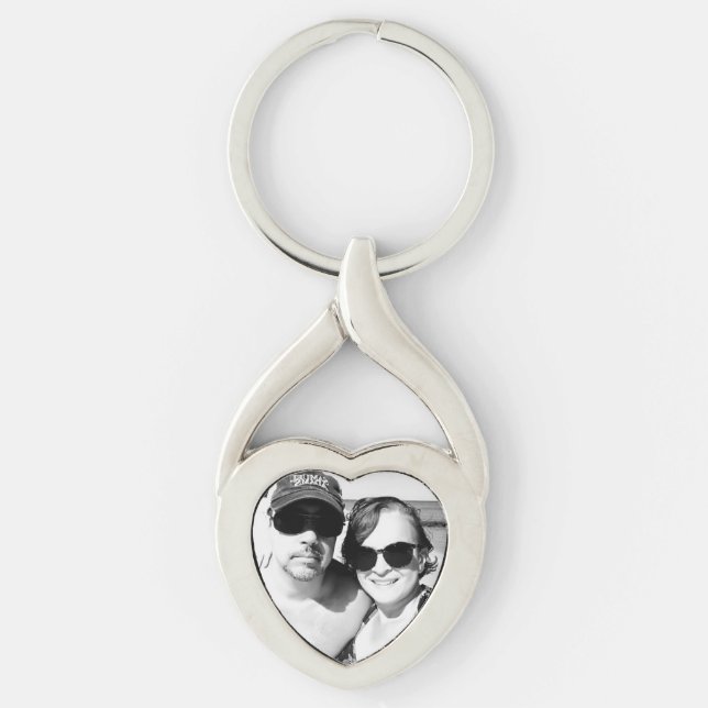 Personalized Couple Photo Romantic Keychain (Front)