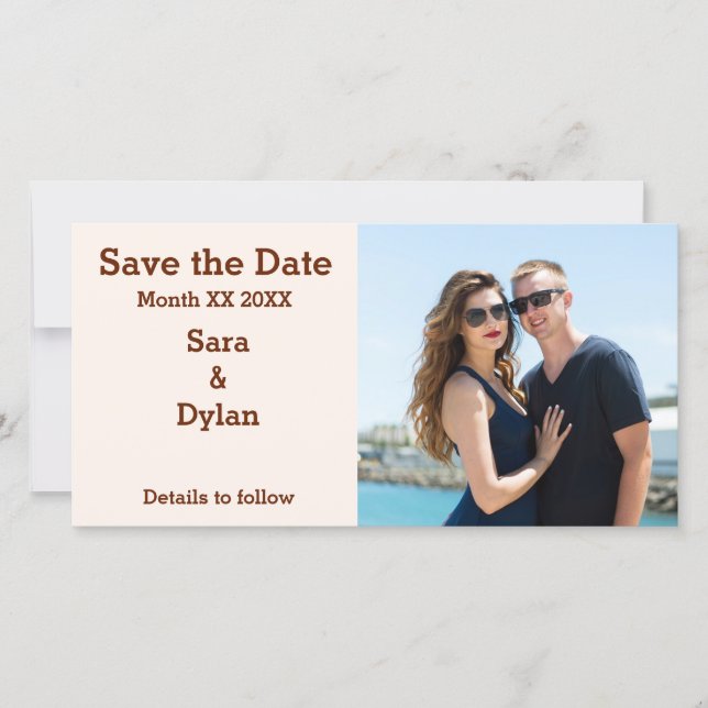 Personalized Couple Photo Save The Date (Front)