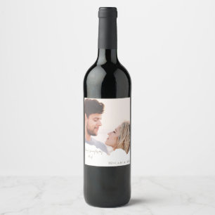 Personalized Couple Photo Wedding Wine Favour II Label