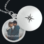 Personalized Couple photo with date Locket Necklace<br><div class="desc">This keepsake locket allows you to personalize it with a photo and with a date. To change the font style use the customize further tool,  let me know if you need assistance. A wonderful anniversary gift.</div>