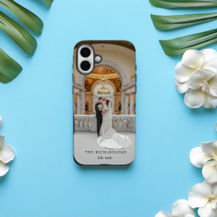 Personalized Couple Photo with Name & Year Wedding iPhone 16 Plus Case