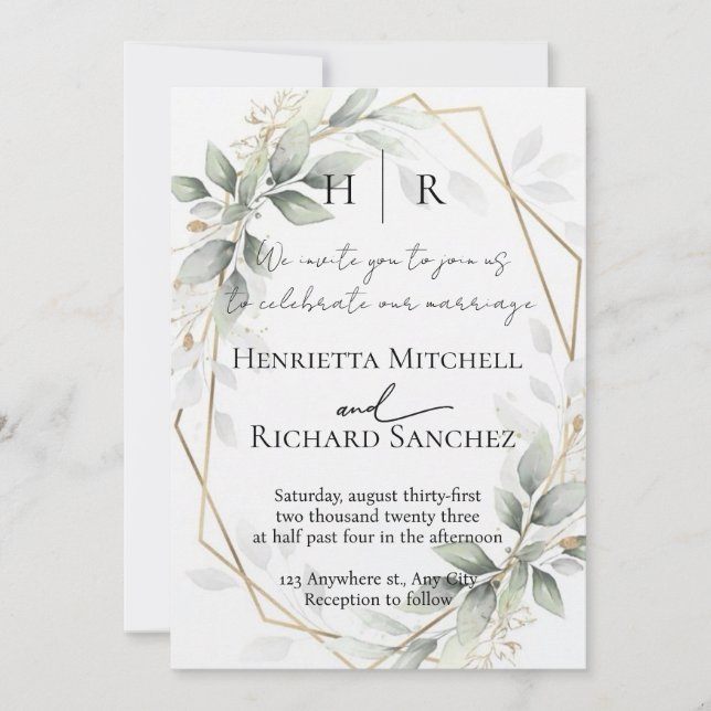 Personalized Couple Picture Wedding Invite (Front)