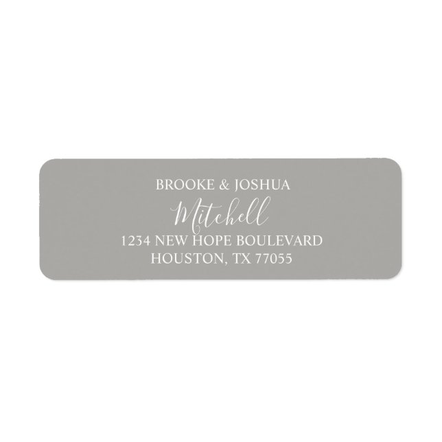 Personalized Couple Return Address Labels | Grey (Front)