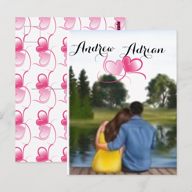 Personalized couple Valentine's day 2024 Postcard (Front/Back)