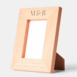 Personalized Couple Wedding Monogram Initials Etched Frames<br><div class="desc">A modern etched frame that can personalized to your names initials and wedding date. A simple yet modern script design that can be used as wedding gifts,  housewarming gifts,  bridal shower gift or home decor. A minimalistic etched frame design perfect for any occasion.</div>