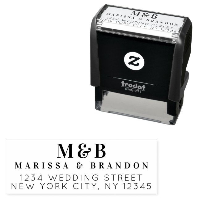 Personalized Couple Wedding Monogram Initials  Self-inking Stamp (In Situ)