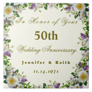 Personalized Couples 50th Wedding Anniversary Tile