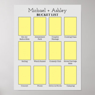 Personalized Couple's Bucket List Poster