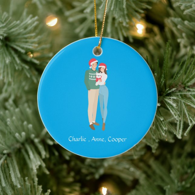 Personalized couples christmas ornament custom  (Tree)