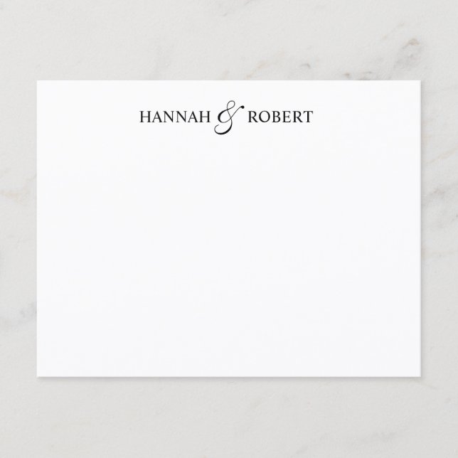 Personalized Couples Classic Elegant Script Card (Front)