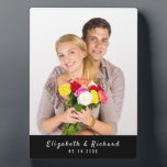 Personalized Couples Custom Photo  Plaque<br><div class="desc">This modern personalized design for couples can be customized with your photo,  names,  and date. The colour of the white script typography and popular San Serif font can be modified in the Edit Menu,  if you wish. The black border colour can also be changed.</div>