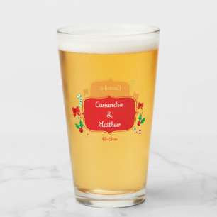 Personalized Couples Customizable Text Christmas Glass