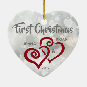 Personalized Couple's First Christmas Ornament
