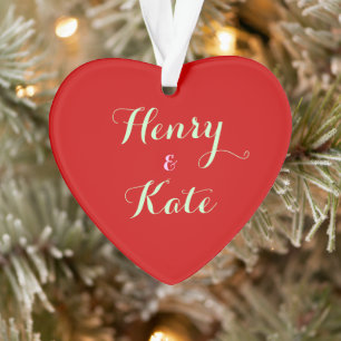 Personalized Couples Heart Ornament Acrylic