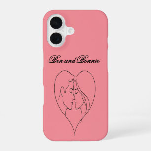 Personalized Couple's Heart Silhouette iPhone Case