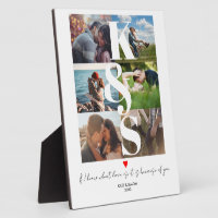Personalized Couples Initial Photo Collage Custom
