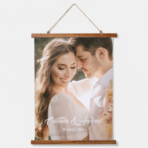 Personalized Couples Love Photo And Typography Hanging Tapestry