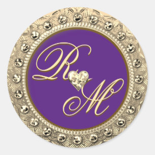 Personalized Couples Monogram Gold Seal