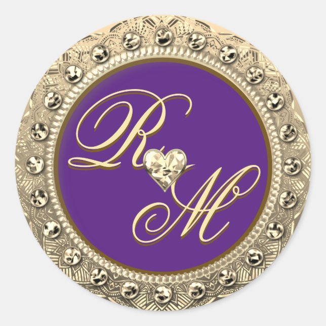 Personalized Couples Monogram Gold Seal (Front)