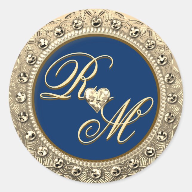 Personalized Couples Monogram Gold Seal (Front)