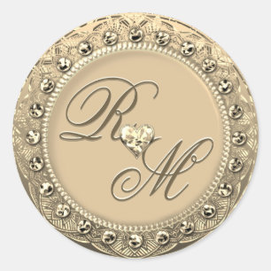 Personalized Couples Monogram Gold Seal