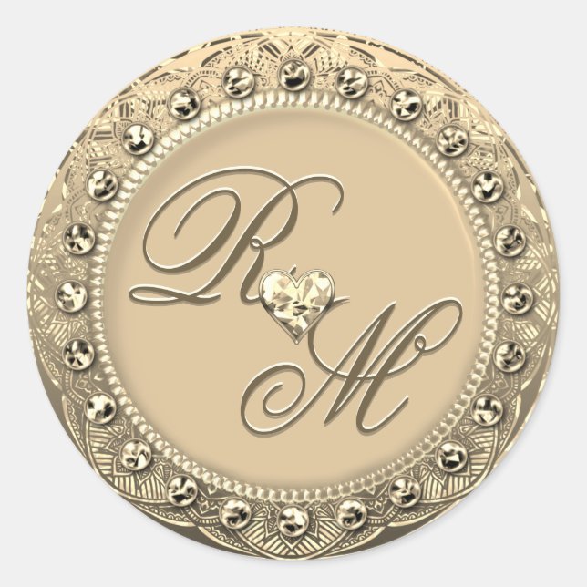Personalized Couples Monogram Gold Seal (Front)