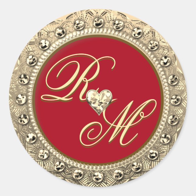 Personalized Couples Monogram Gold Seal (Front)