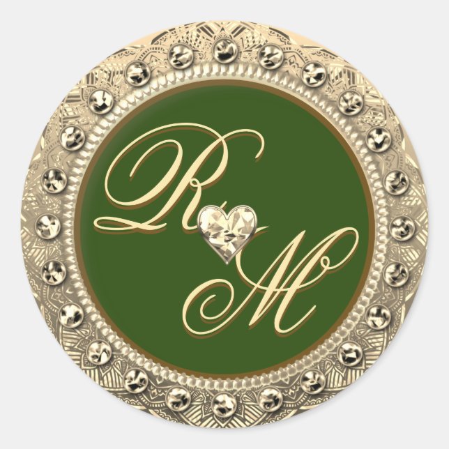 Personalized Couples Monogram Gold Seal (Front)