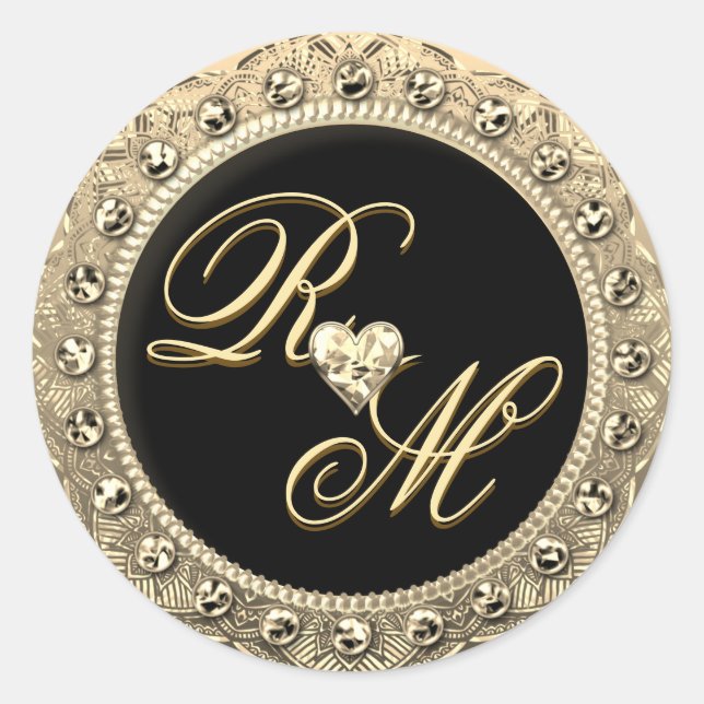 Personalized Couples Monogram Gold Seal (Front)