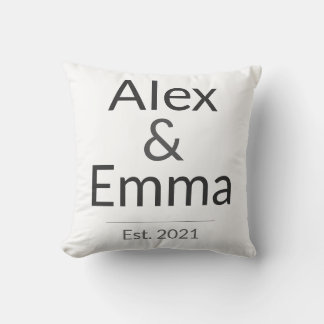 Personalized Couples Mug – Custom Names & Year Gif Throw Pillow