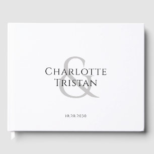 Personalized Couples Name Monogram Wedding Guest Book