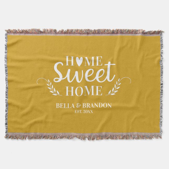 Personalized Couples Newlywed Throw Blanket (Front)
