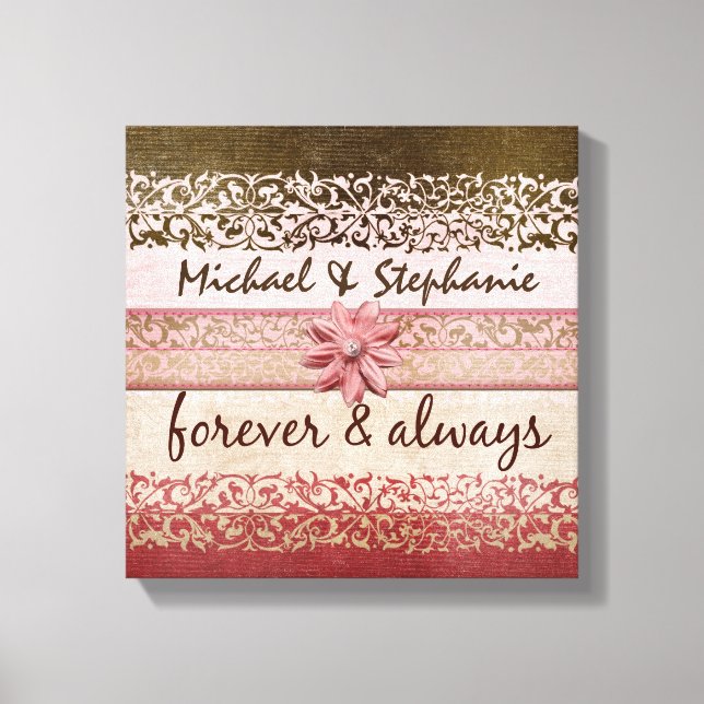 Personalized Couples or Wedding with Love Quote Canvas Print (Front)