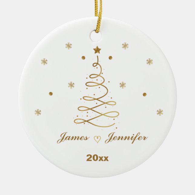 Personalized Couples Photo Christmas For Boyfriend Ceramic Ornament (Front)