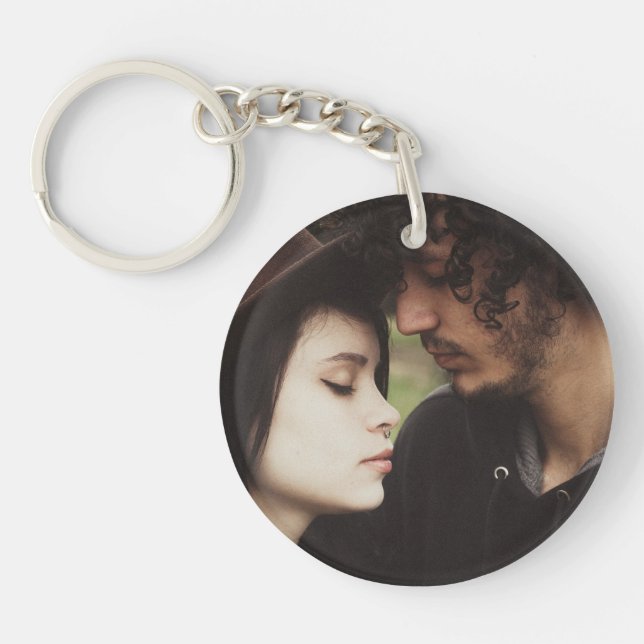 Personalized Couple's  Photo Keychain (Front)