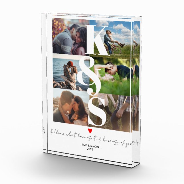 Personalized Couples Photo LOVE Gift Block (Right)
