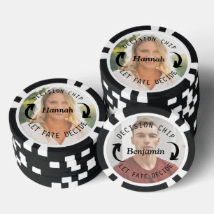 Personalized Couple's Photo & Name Decision Coin Poker Chips