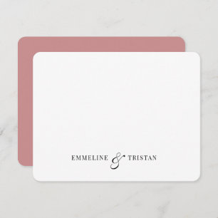 Personalized Couples Stationery Deep Rose Pink Card