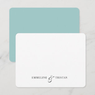 Personalized Couples Stationery Light Blue Green Card