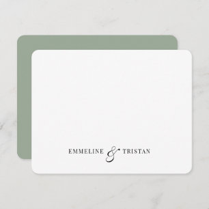 Personalized Couples Stationery Sage Green Card