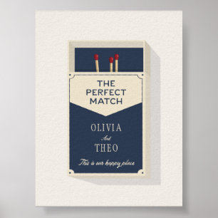 Personalized Couples The Perfect Match Matchbox Poster