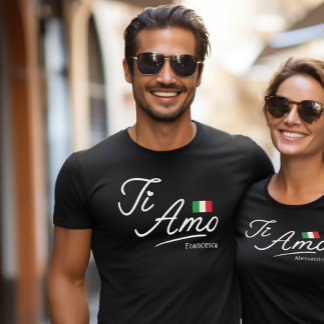 Personalized couple's Ti Amo Script  T-Shirt