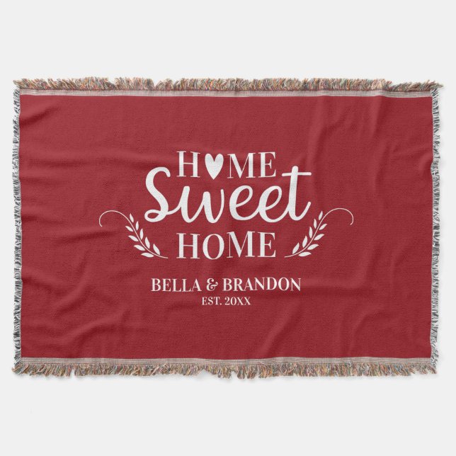 Personalized Couples Wedding Throw Blanket (Front)