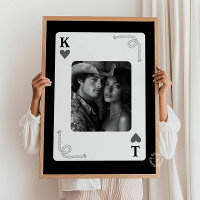 Personalized Couples Western Playing Card Black