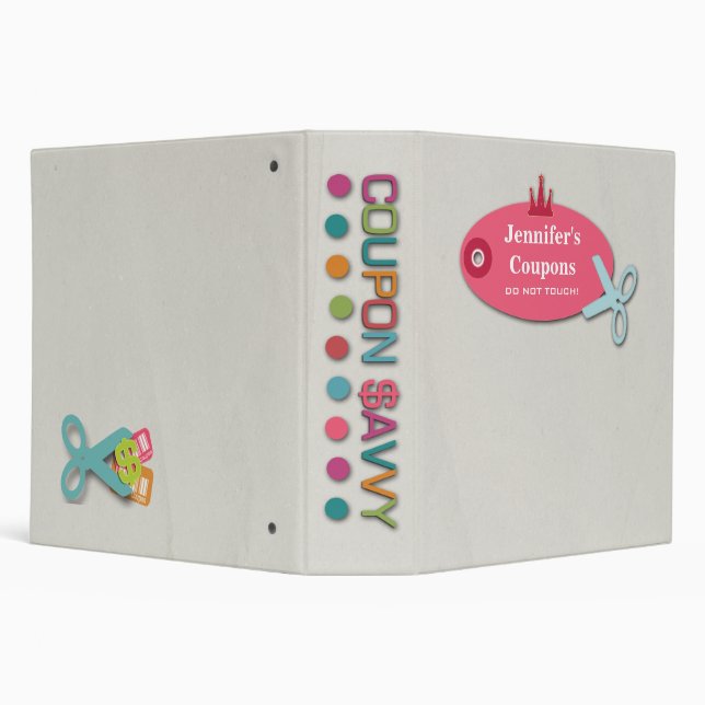 Personalized coupon savvy fun 2 inch avery binder (Background)