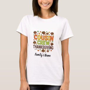 Personalized Cousin Crew Family Thanksgiving T-Shirt